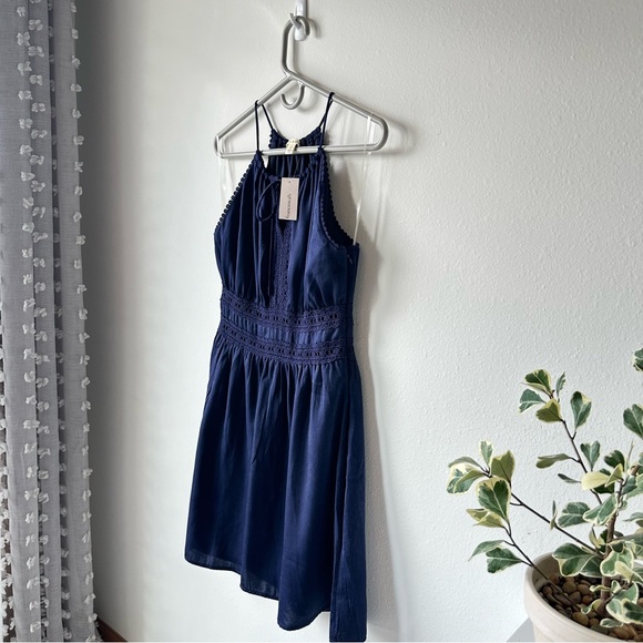 Francesca’s // Miami Navy adjustable Halter neck dress Size S NWT - Picture 4 of 8